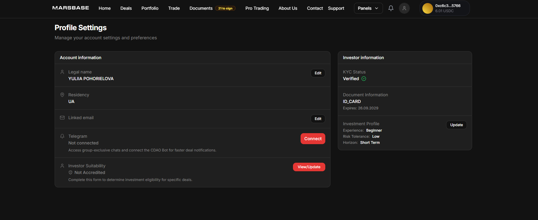 User Authentication & Profile additional features